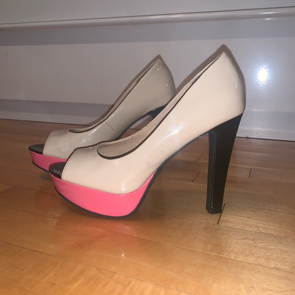 [7]👡CANDIE’S multicolour peep toe heels - Picture 8 of 14